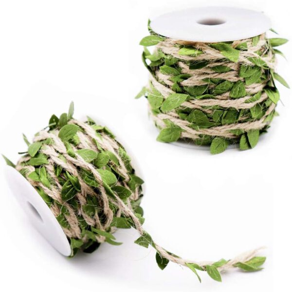 ivy leaf ribbon, Natural-Looking with Jute Rope, durable and artificial decoration