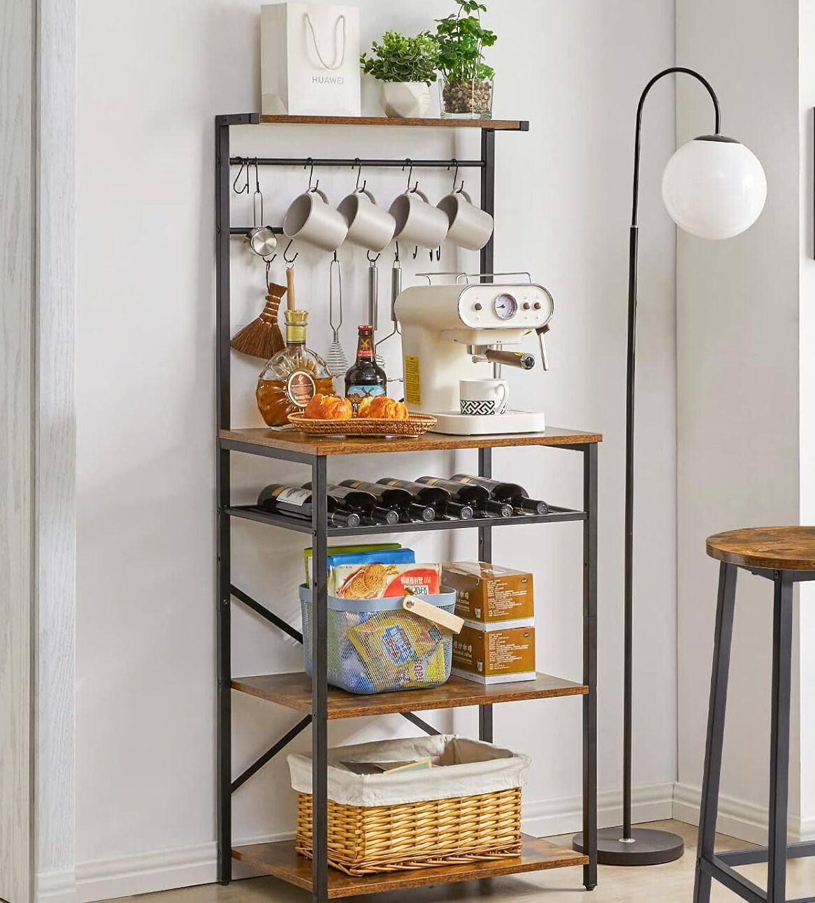 YMYNY, Kitchen Rack with microwave stand & wine storage