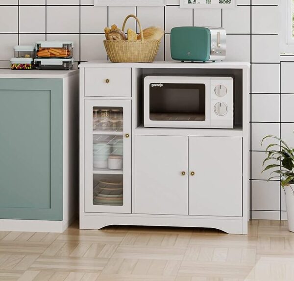 HOCSOCK Modern White Kitchen Cabinet