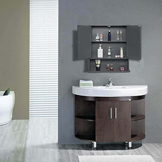 moisture resistant Bathroom Cabinet with mirror doors,