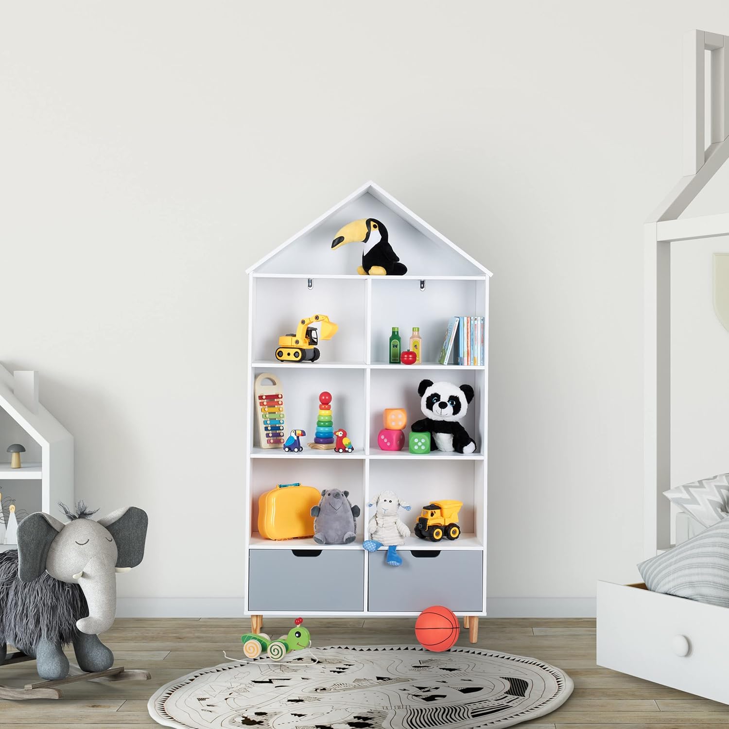 House shaped toy cabinet