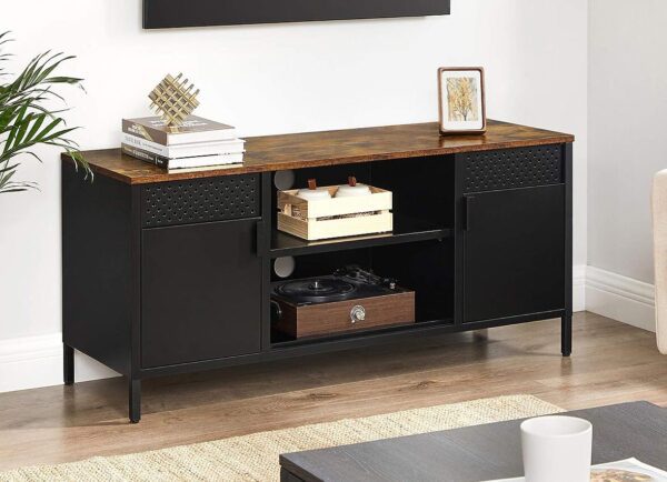 Songmics Rustic Brown and black TV Cabinet