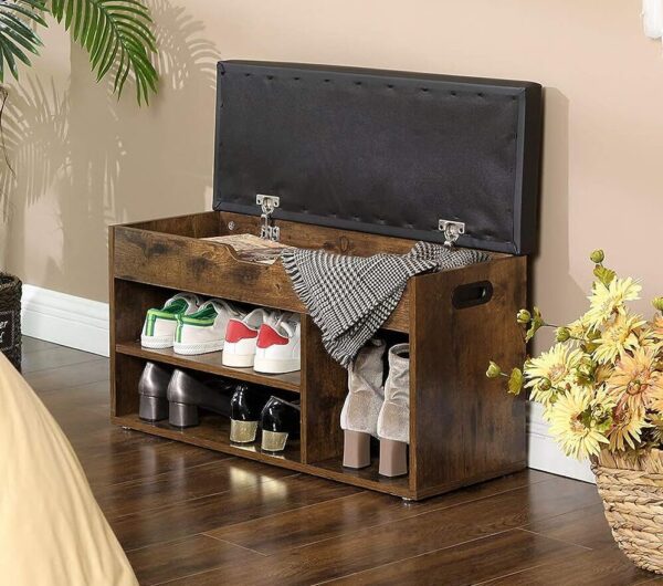 VASAGLE, Shoe Bench, storage with padded seat