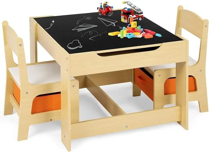 GOPLUS, Kids Table and Chairs Set